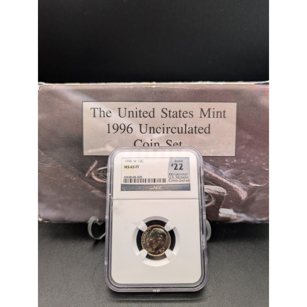 1996 U.S. Mint Set + NGC MS65 FT 1996‑W Dime w/ Envelope & COA – Key Date - Picture 3 of 7